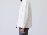 Ecru Embroidered High Collar Zippered Standard Fit Men's Sweatshirt Fleece - 87992