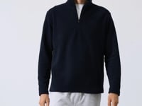 River Navy Blue Stand Collar Men's Fleece Sweatshirt - 88310