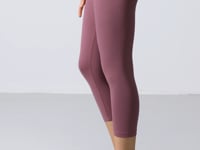 Dried Rose High Waist Slim Fit Tapered Leg Women's Capri Tights - 93097