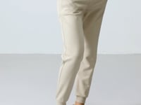 Compact Beige Cotton Thick Smooth Textured Standard Fit Women's Tracksuit Bottom - 94660
