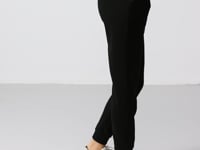 Black Compact Cotton Thick Smooth Textured Standard Fit Women's Tracksuit Bottom - 94660