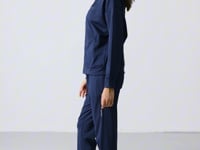 Indigo Hooded Hidden Pocket Detailed Standard Fit Women's Tracksuit Set - 95306