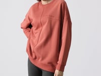 Compact Cotton Thick Smooth Textured O Collar Oversize Fit Women's Sweatshirt - 97288