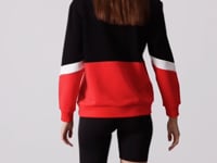 Black Compact Cotton Thick Smooth Textured O Collar Oversize Fit Women's Sweatshirt - 97289