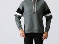 Rights Compact Cotton Thick Smooth Textured Hooded Oversize Fit Women's Sweatshirt - 97290