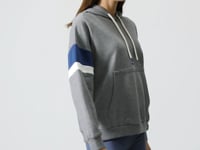 Grey Melange Compact Cotton Thick Smooth Textured Hooded Oversize Fit Women's Sweatshirt - 97290