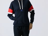 Indigo Compact Cotton Thick Smooth Textured Hooded Oversize Fit Women's Sweatshirt - 97290