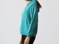Compact Cotton Thick Smooth Textured Hooded Oversize Fit Women's Sweatshirt - 97291