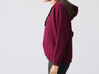 Purple Compact Cotton Thick Smooth Textured Hooded Oversize Fit Women's Sweatshirt - 97291
