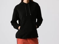 Black Thick Soft Textured Oversize Embroidered Hooded Fleece Women's Sweatshirt - 97292