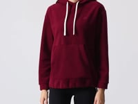 Purple Thick Soft Textured Hooded Oversize Embroidered Fleece Women's Sweatshirt - 97292