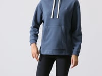 Petrol Thick Soft Textured Hooded Oversize Embroidered Fleece Women's Sweatshirt - 97292