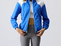 Thick Soft Textured High Collar Oversize Embroidered Fleece Women's Sweatshirt - 97293