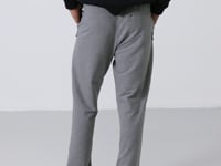 Grey Melange Zippered Straight Hem Classic Leg Men's Tracksuit Bottom - 84669