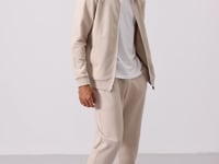 Compact Knit Cotton Thick Smooth Textured Hooded Comfort Fit Men's Tracksuit Set - 85262