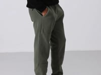 Hidden Zipper Comfort Fit Elastic Cuffed Fleece Men's Tracksuit Bottom - 84866