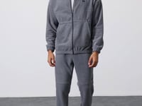 Grey Melange Thick Soft Textured Comfort Fit Embroidered Men's Tracksuit Set - 85269