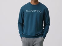 Emerald Green Embroidered O Neck Comfort Fit Fleece-Lined Men's Sweatshirt - 88020