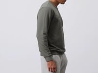 Embroidered O Collar Comfort Fit Fleece-Lined Men's Sweatshirt - 88020
