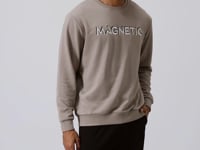 Camel Print Embroidered O Neck Comfort Fit Fleece Lined Men's Sweatshirt - 88020