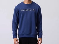 Indigo Blue Embroidered O Collar Comfort Fit Polar Lined Men's Sweatshirt - 88020