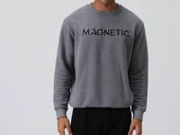 Grey Melange Print Embroidered O Collar Comfort Fit Polar Lined Men's Sweatshirt - 88020