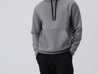 Grey Melange Cotton Thick Fleece-Lined Soft Texture Comfort Fit Embroidered Men's Sweatshirt - 88419