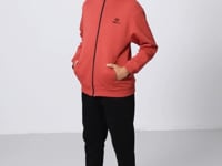 Black Cotton Thick Fleece-Lined Soft Textured Standard Fit Embroidered Boys' Tracksuit Set - 11256