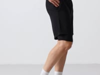 Black Polyester Thin Soft Standard Fit Men's Padded Shorts - 81287