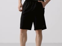 Black Textured Surface Oversize Men's Shorts - 81288