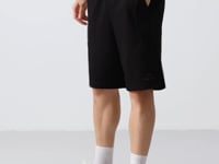 Black-White Textured Surface Oversize Men's Shorts - 81288