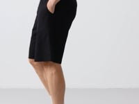 Black Standard Fit Woven Lightly Stretchable Chino Men's Shorts - 81290