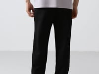Black Textured Surface Comfort Fit Palazzo Men's Trousers - 82163
