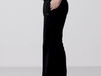 Black Textured Surface Standard Fit Palazzo Men's Trousers - 82171
