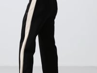 Black-Beige Textured Surface Standard Fit Palazzo Men's Trousers - 82171