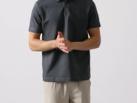 Basic Chest Logo Standard Fit Knitted Polo Collar Men's T-Shirt - 87768