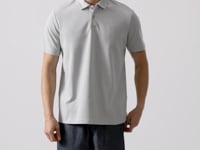 Stone Basic Chest Logo Standard Fit Knitted Polo Collar Men's T-Shirt - 87768