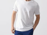 White Men's Basic Short Sleeve Regular Fit O Neck T-shirt - 87911
