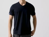 Navy Blue Men's Basic Short Sleeve Regular Fit O Collar T-shirt - 87911
