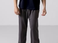 Dark Gray Textured Surface Comfort Fit Palazzo Men's Trousers - 82163