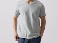 Stone Basic Short Sleeve Standard Fit V Neck Men's T-Shirt - 87912