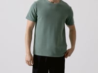 Textured Green Surface Comfort Fit Basic Men's T-Shirt - 88436