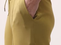 Dark Mustard Soft Textured Pocketed Front Seam Detailed Women's Palazzo Trousers - 94670
