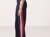 Dark Purple Soft Textured Side Panel Detailed Wide Leg Women's Palazzo Trousers - 94671