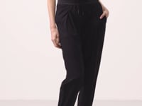 Black Polyester Pocketed Standard Fit Women's Trousers - 94677