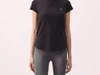 Black Back Window Short Sleeve Standard Fit O Collar Women's T-Shirt - 97101