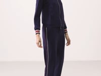 Dark Purple Soft Textured Knitted High Collar Oversize Women's Tracksuit Set - 95350