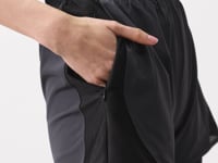 Anthracite Polyester Hidden Pocket Zippered Standard Fit Women's Lined Shorts - 91015