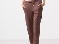 Brown Soft Textured Hidden Zipper Slim Leg Women's Trousers - 94668