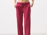 Viva Red Soft Textured Side Panel Detailed Wide Leg Women's Palazzo Trousers - 94669